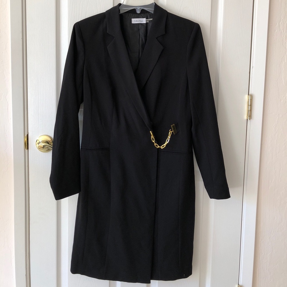Calvin Klein chain longline blazer